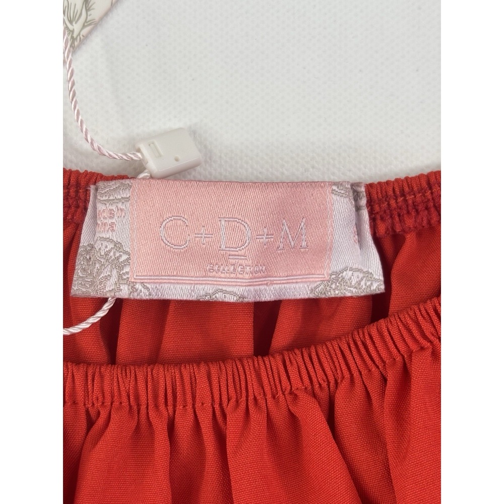 C+D+M Red Puff Sleeve Ruched Midi Dress Size Small NWT - Picture 9 of 11